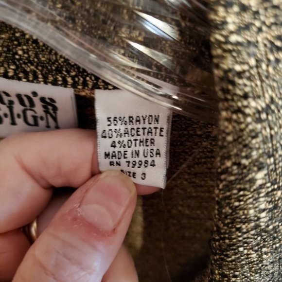 Chico's Design Top, Size 3 Bronze & Black - Picture 6 of 6